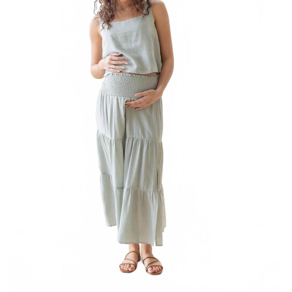 NEW ANGEL MATERNITY luana maternity cropped tank top in mint green